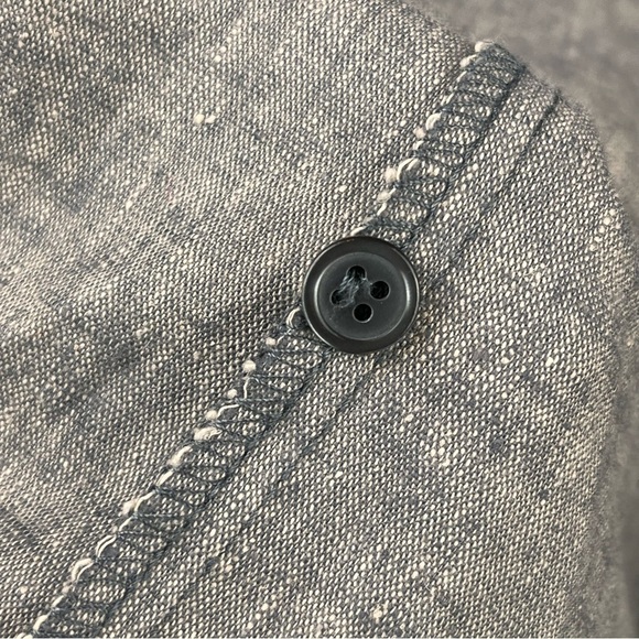 DIALOGUE Beachy Shirt Dress Linen Blend Small Petite Casual Chambray Tie Belt - Picture 14 of 14